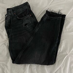 NWOT! High rise distressed slouchy tapered jeans